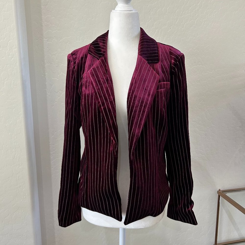 Leith Stripe Velour Blazer